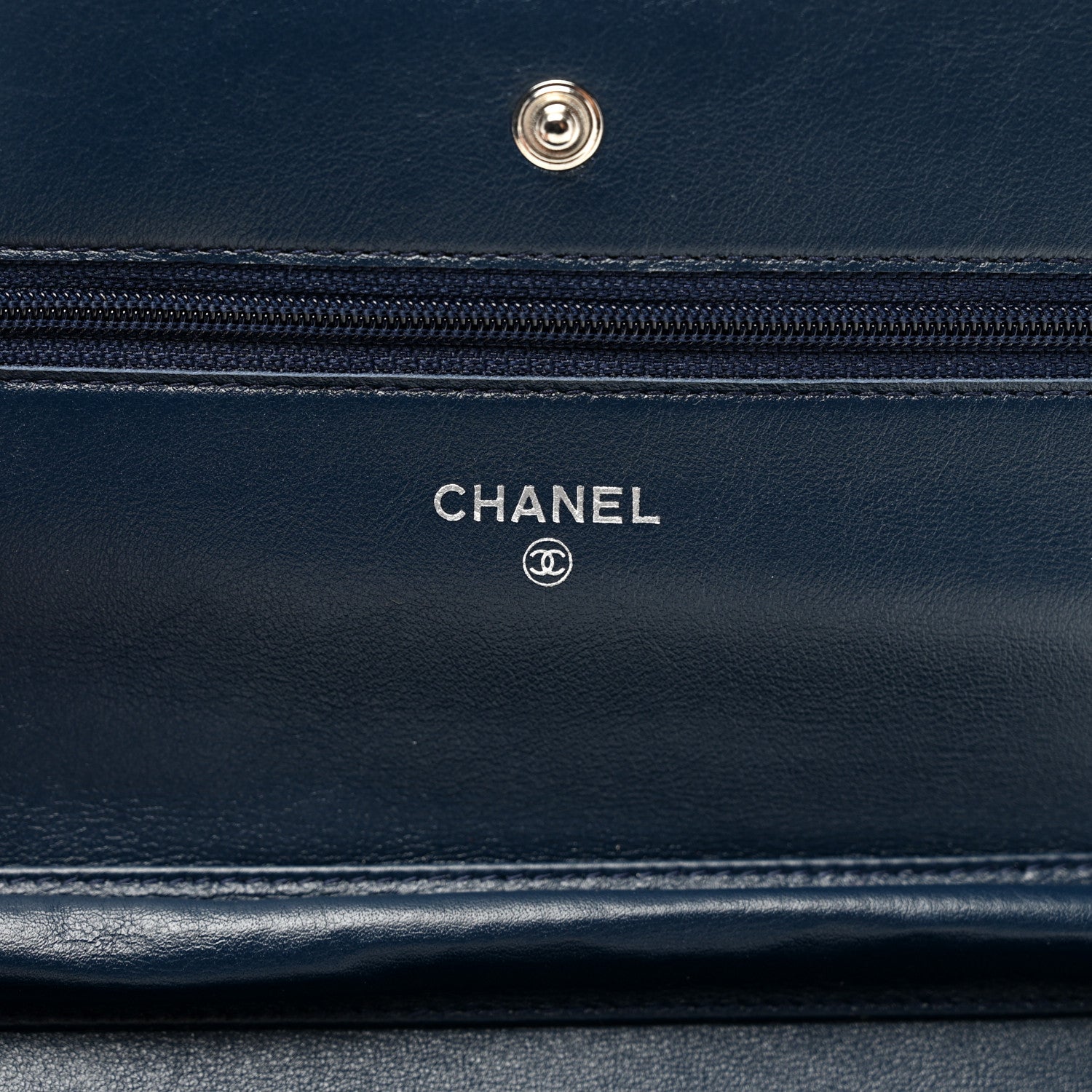 Chanel Caviar Timeless CC Wallet on Chain WOC Navy Blue 7 of 12