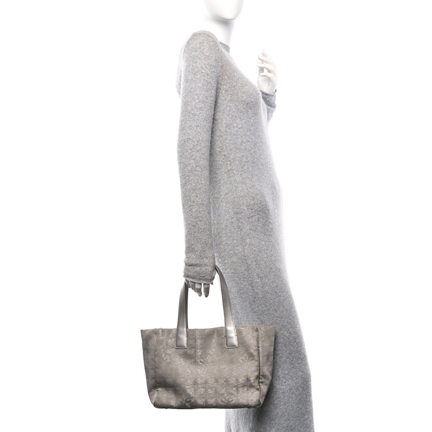 Chanel Metallic Nylon Travel Tote Silver 2 of 13