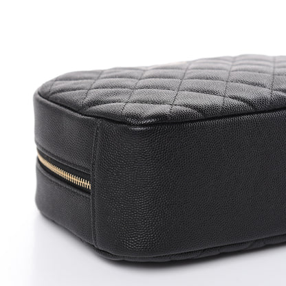 Chanel Caviar Quilted Curvy Pouch Cosmetic Case Black 8 of 10