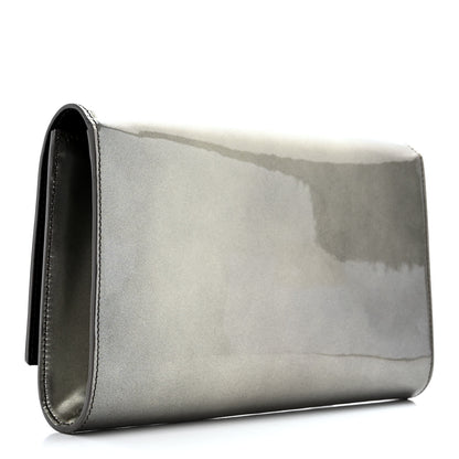 Saint Laurent Patent Large Belle De Jour Clutch Grey 3 of 11