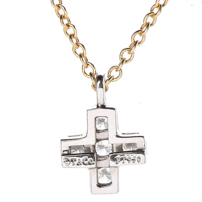 Tiffany 18K Yellow Gold Platinum Diamond Cruciform Cross Pendant Necklace 5 of 7