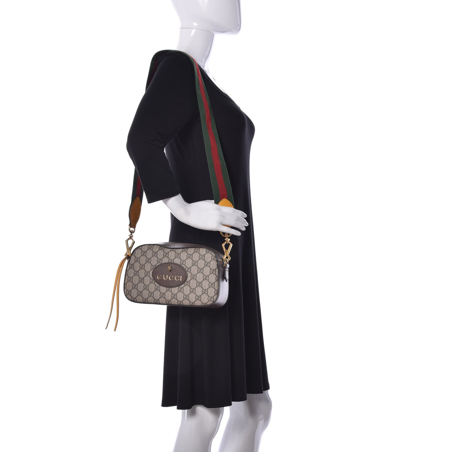 GG Supreme Monogram Web Neo Vintage Shoulder Bag Beige New Acero Crop