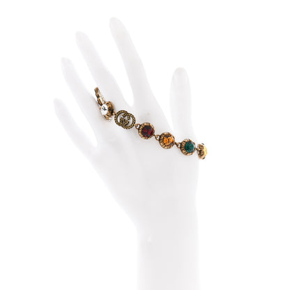 Gucci Crystal Butterfly Bracelet Aged Gold Multicolor 2 of 6