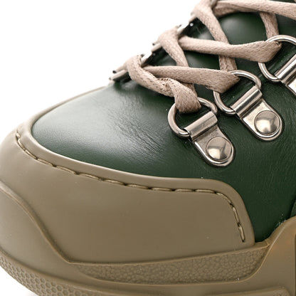 Gucci X SEGA Calfskin Suede Technical Canvas Womens Flashtrek High-Top Sneakers 35.5 Olive Green Ardesia 9 of 14