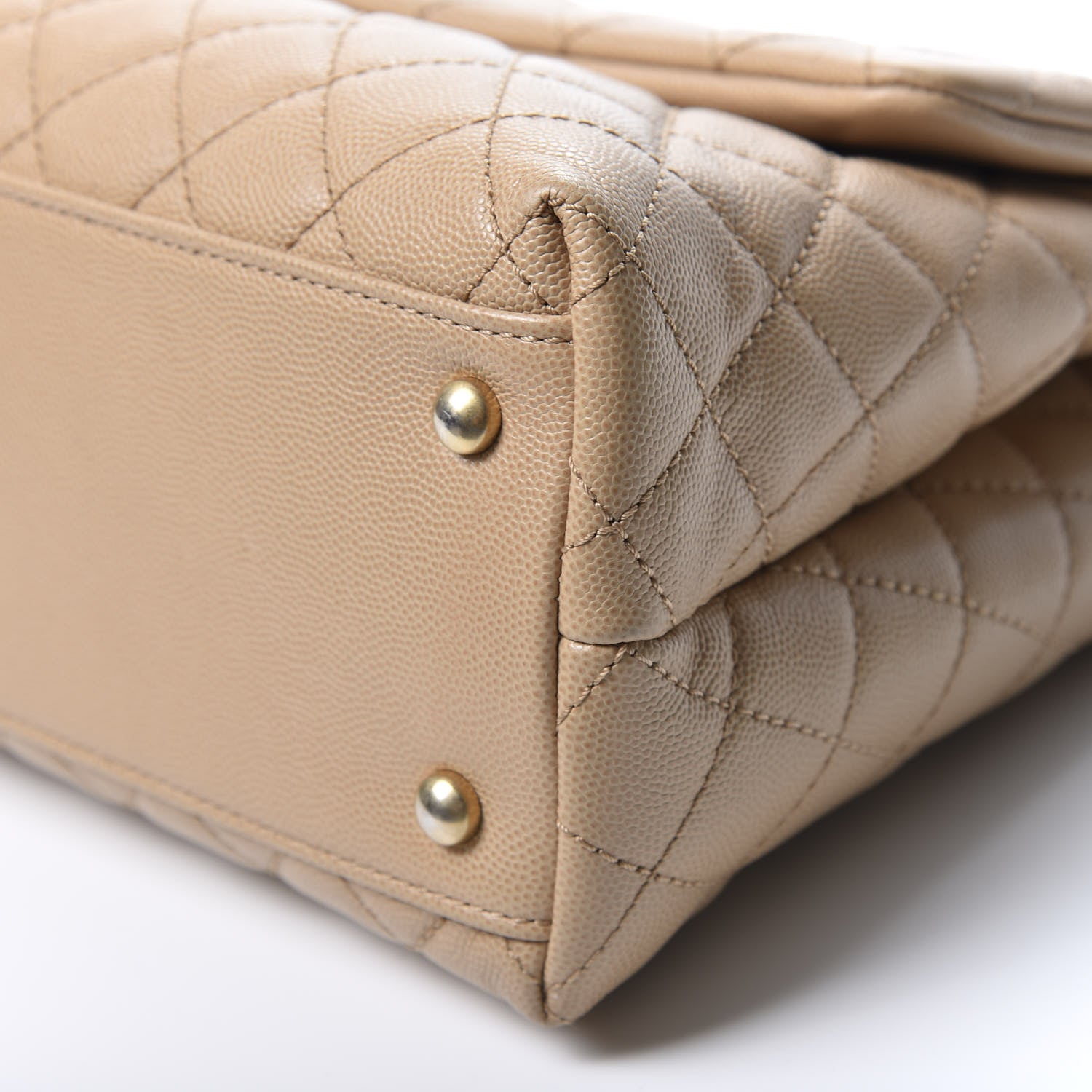Chanel Caviar Quilted Medium Coco Handle Flap Light Beige 6 of 10