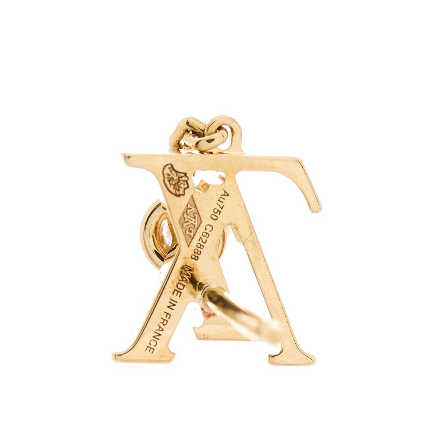 18K Yellow Gold Diamond Idylle Blossom LV Stud Single Earring