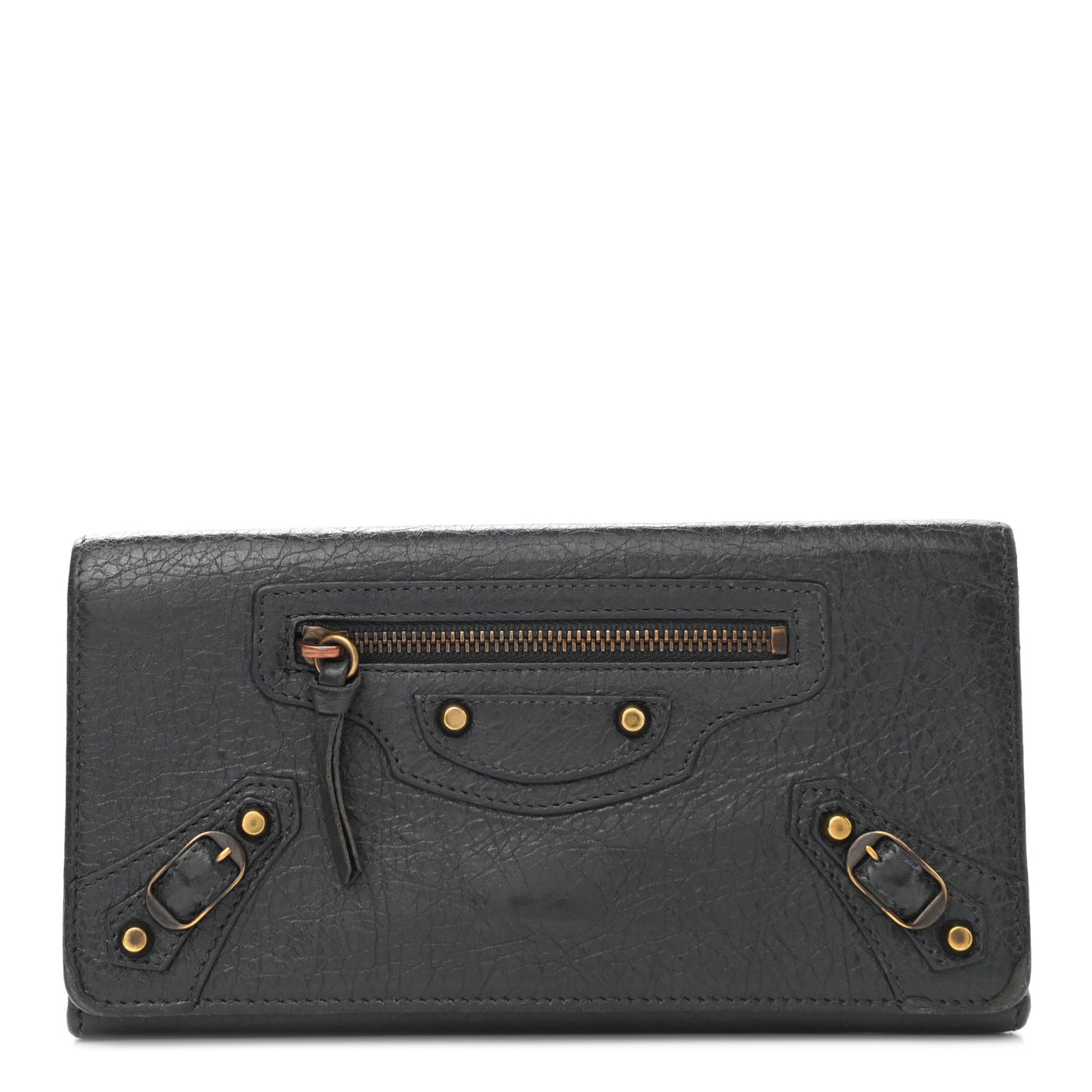 Agneau Classic Hardware Money Wallet Gris Fossile