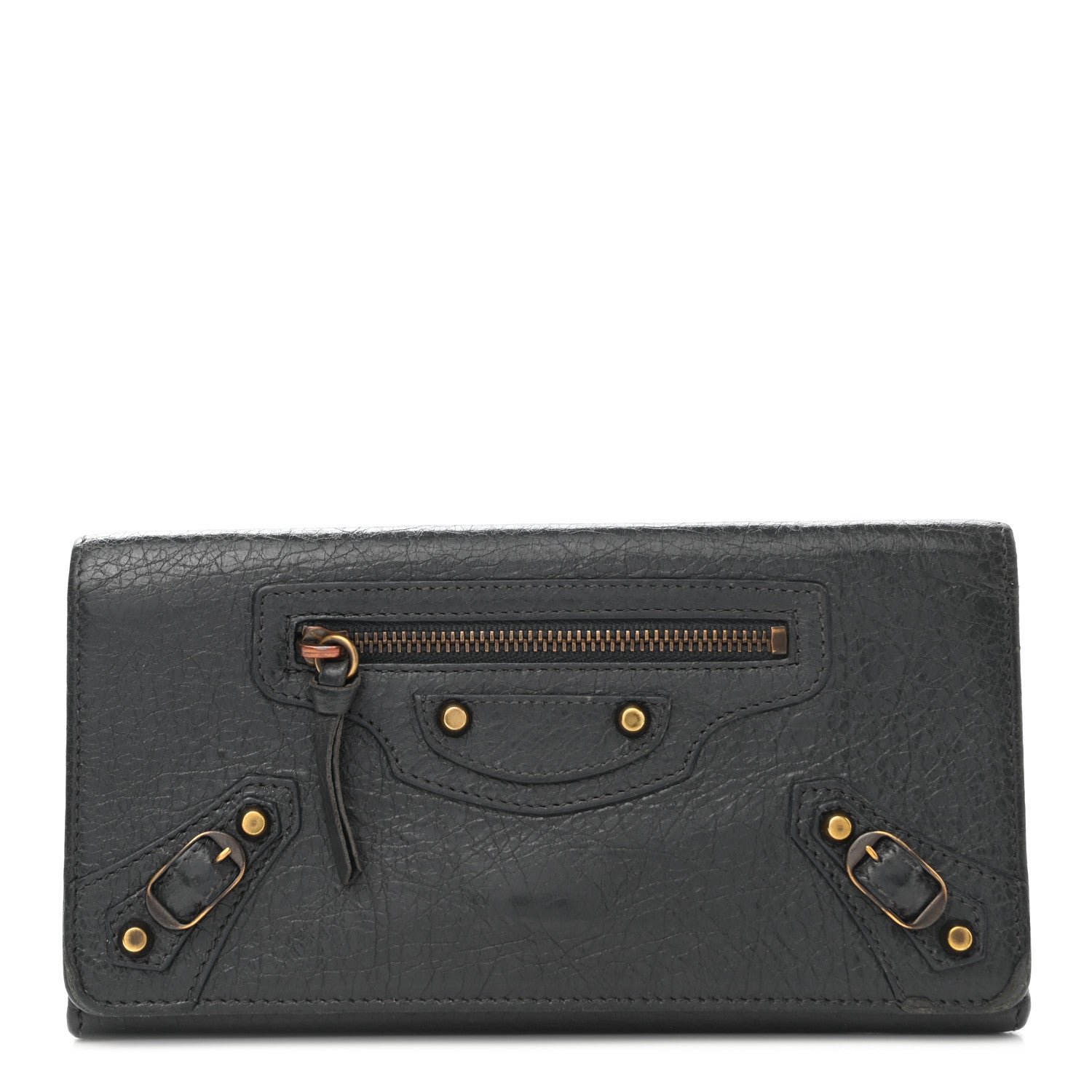 Balenciaga Agneau Classic Hardware Money Wallet Gris Fossile 1 of 6
