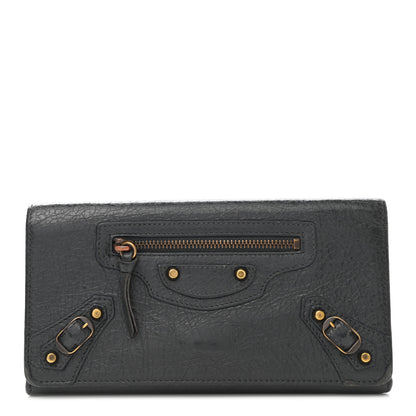 Balenciaga Agneau Classic Hardware Money Wallet Gris Fossile 1 of 6