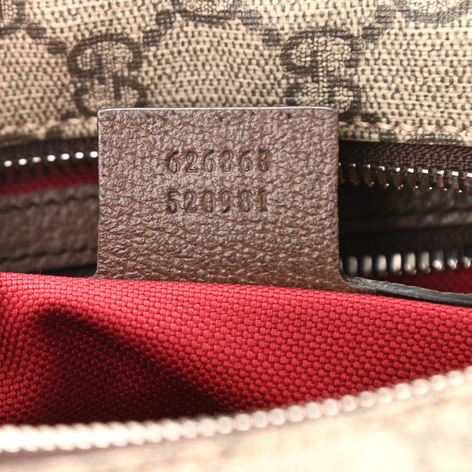 Gucci GG Supreme Monogram Textured Calfskin Square Messenger Bag Beige Ebony New Acero 7 of 9