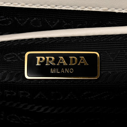 Prada Saffiano Chain Shoulder Bag White 6 of 10