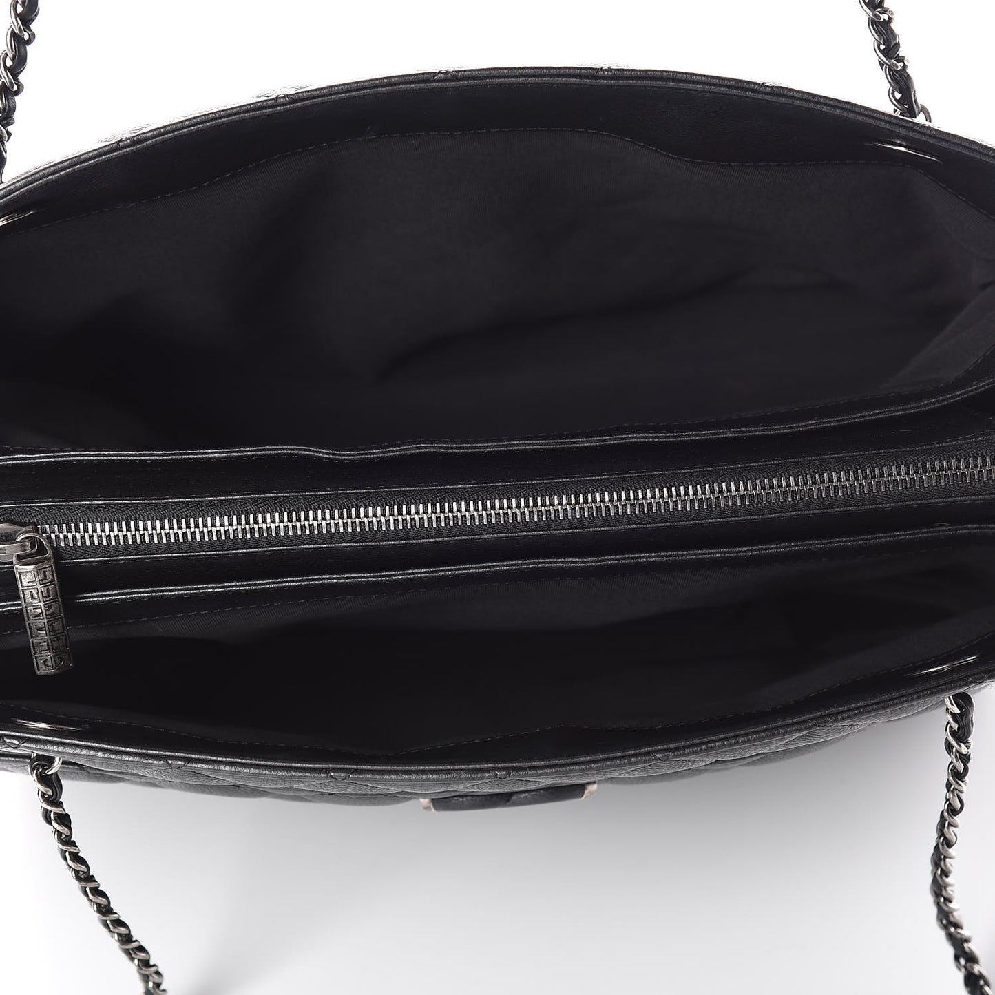 Calfskin Quilted Frame In Chain Tote Black