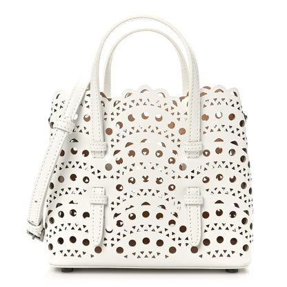 Alaia Calfskin Vienne Wave Mina 16 Bag White Optique 1 of 9
