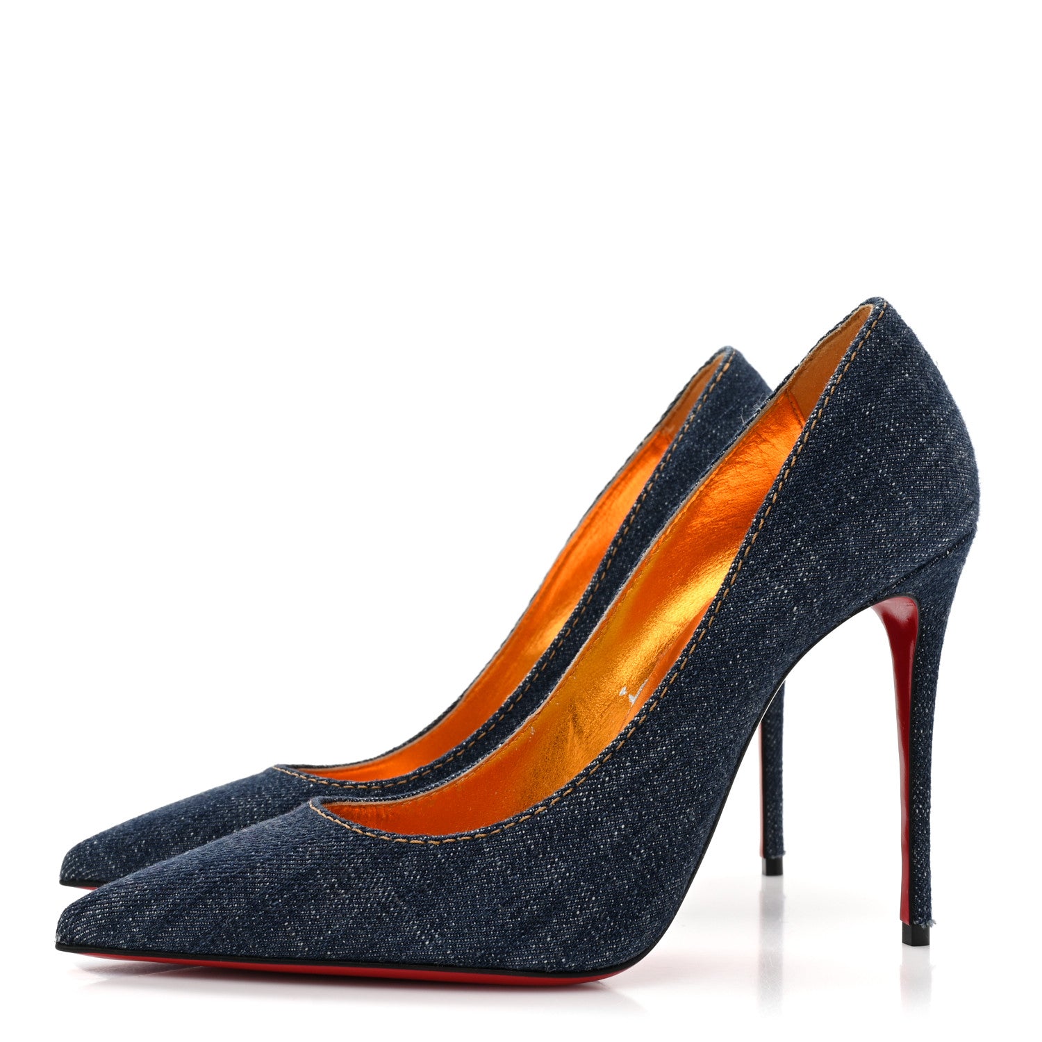 Christian Louboutin Denim Jazz Calf So Kate 120 Pumps 39.5 Blue 3 of 10