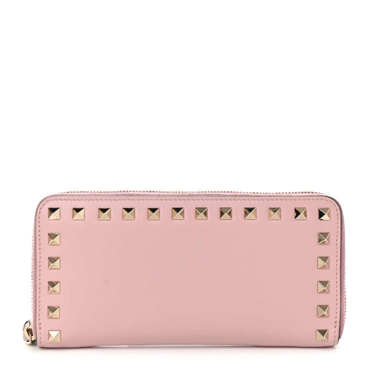 Calfskin Rockstud Zip Around Wallet Cipria
