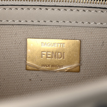 Fendi Canvas Vitello Seta FF Multicolor Embroidered Baguette Grezzo Multicolor Latte 6 of 10