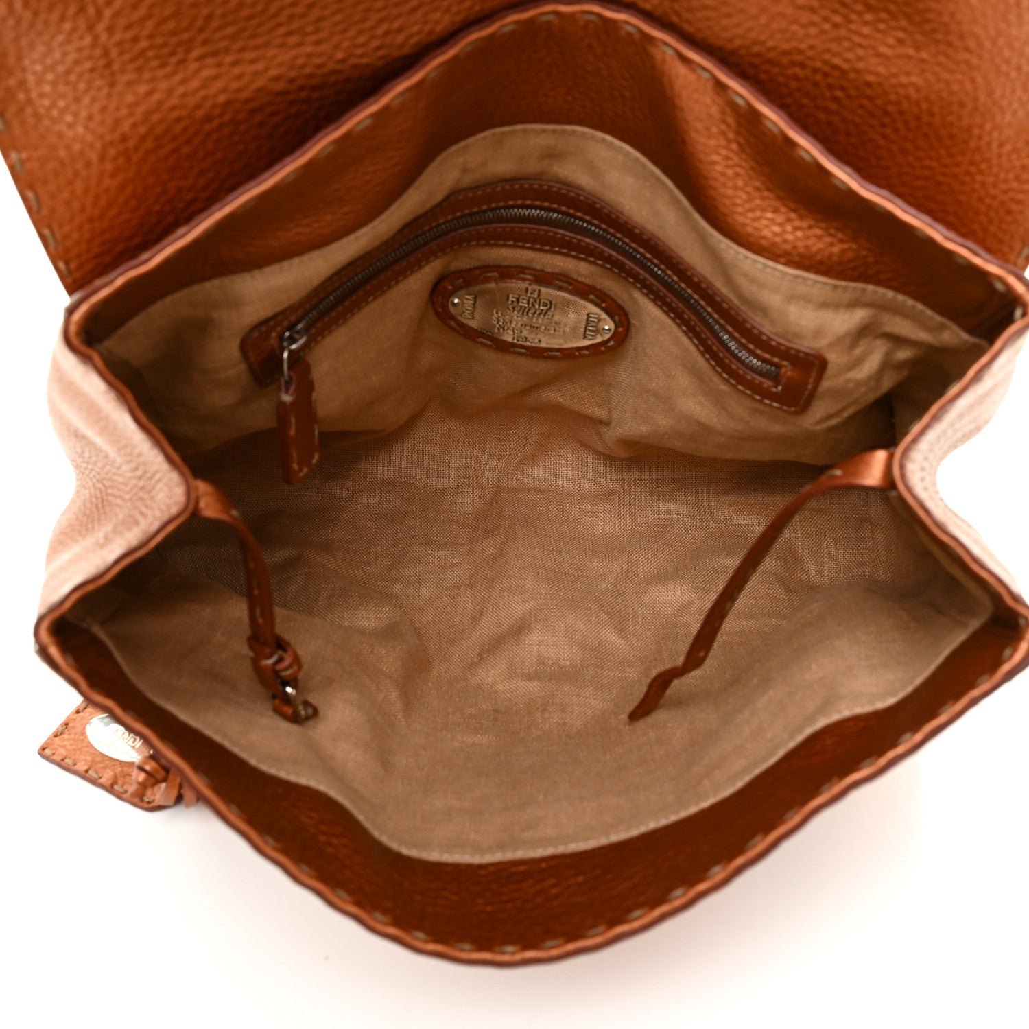 Fendi Cuoio Romano Selleria Linda Satchel Bronzo 5 of 10