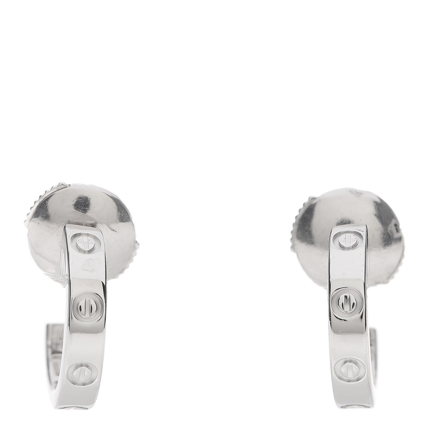 18K White Gold Small LOVE Hoop Earrings