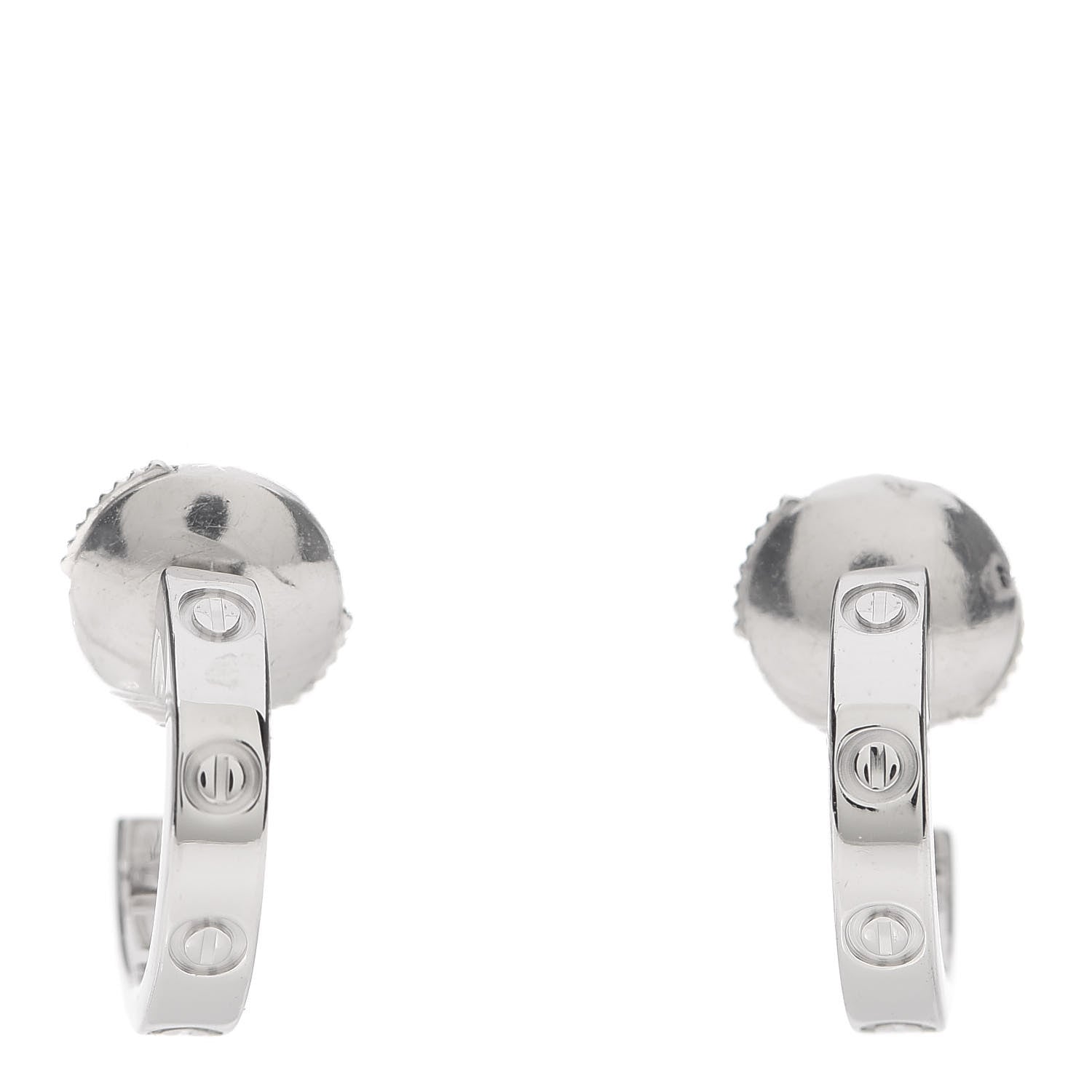 Cartier 18K White Gold Small LOVE Hoop Earrings 1 of 5