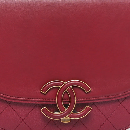Chanel Shiny Calfskin Goatskin Quilted Medium Coco Curve Messenger Flap Burgundy 8 of 10