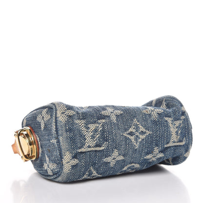 Louis Vuitton Monogram Denim Pochette Speedy PM Key Holder Blue 4 of 7
