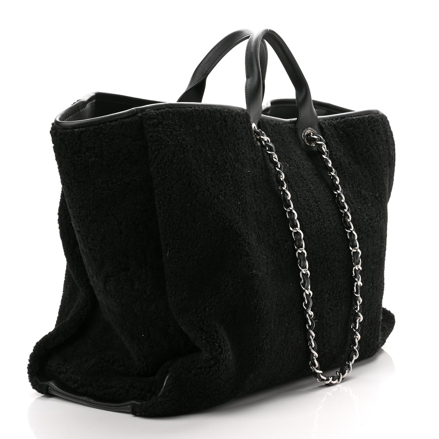 Shearling Extra Large Deauville Tote Black