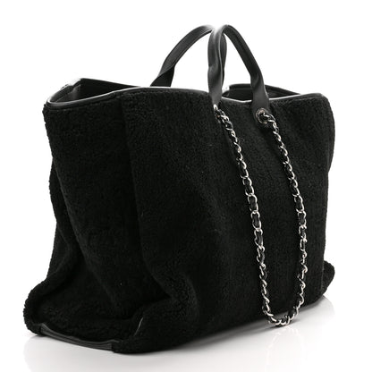 Chanel Shearling Extra Large Deauville Tote Black 3 of 10