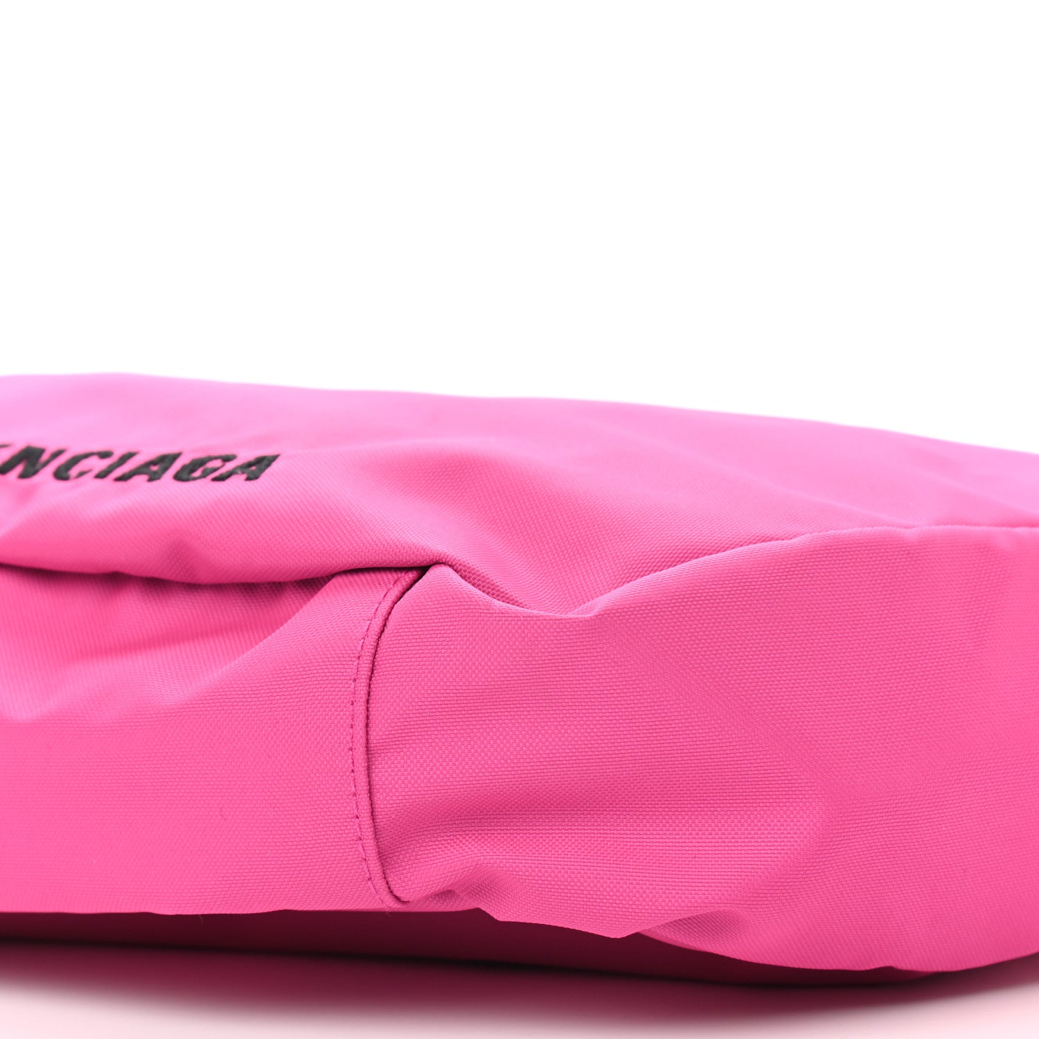 Balenciaga Recycled Sport Nylon Logo Embroidered Large Wheel Sling Bag Fluo Pink Black 8 of 8