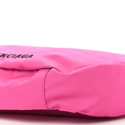 Balenciaga Recycled Sport Nylon Logo Embroidered Large Wheel Sling Bag Fluo Pink Black 8 of 8