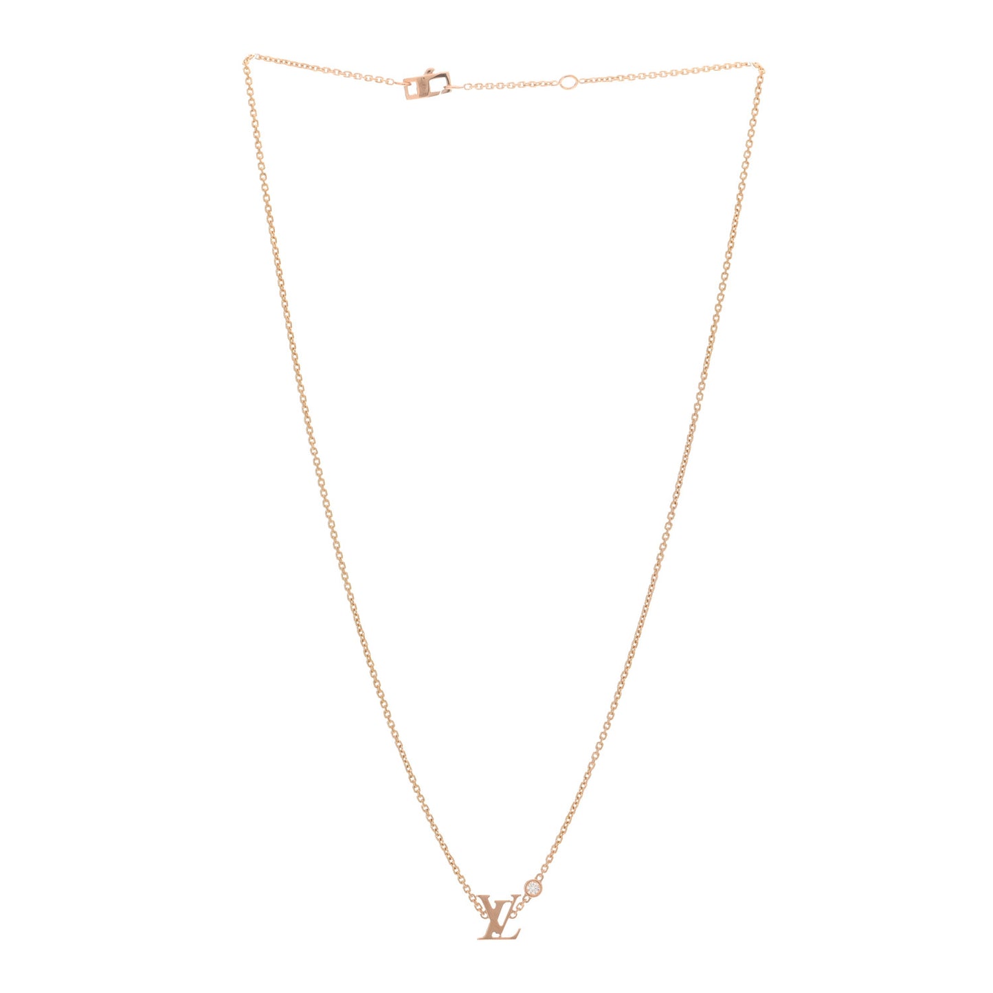 18K Pink Gold Diamond Idylle Blossom LV Pendant Necklace
