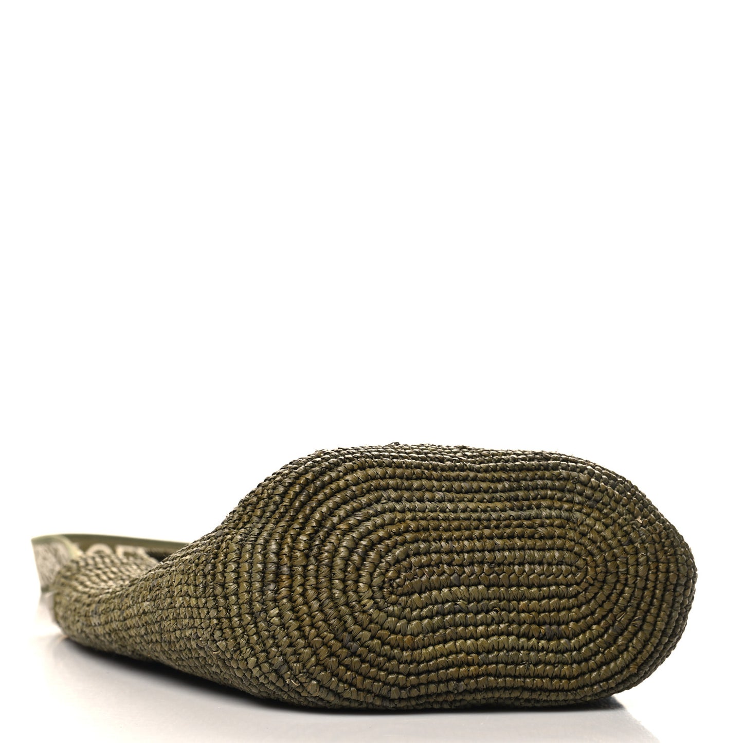 Raffia Mini Slit Tote Bag Natural Olive