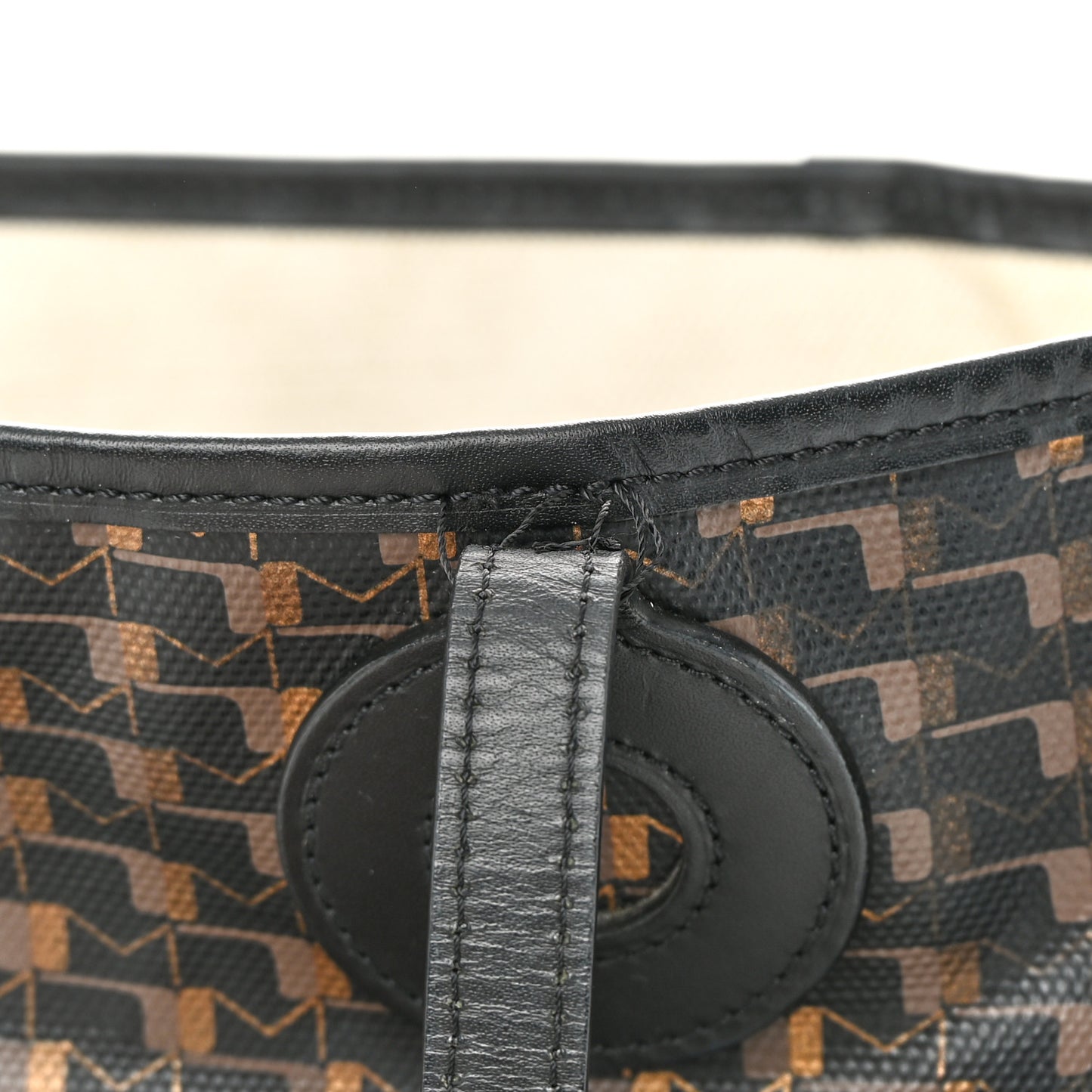 Grained Calfskin Canvas 1920 Oh! Tote Ruban MM Carbon Bronze