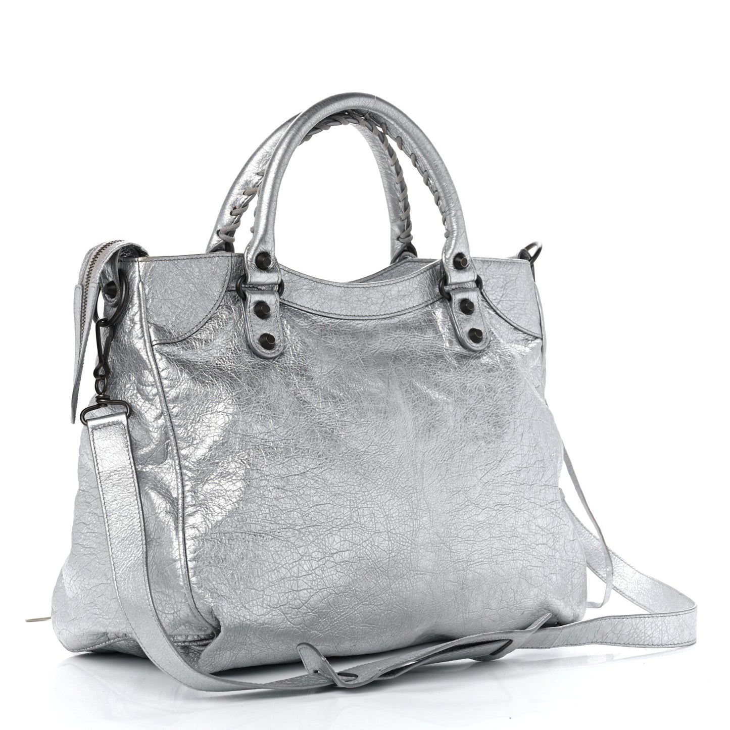 Metallic Agneau Classic Hardware Velo Gris Aluminum