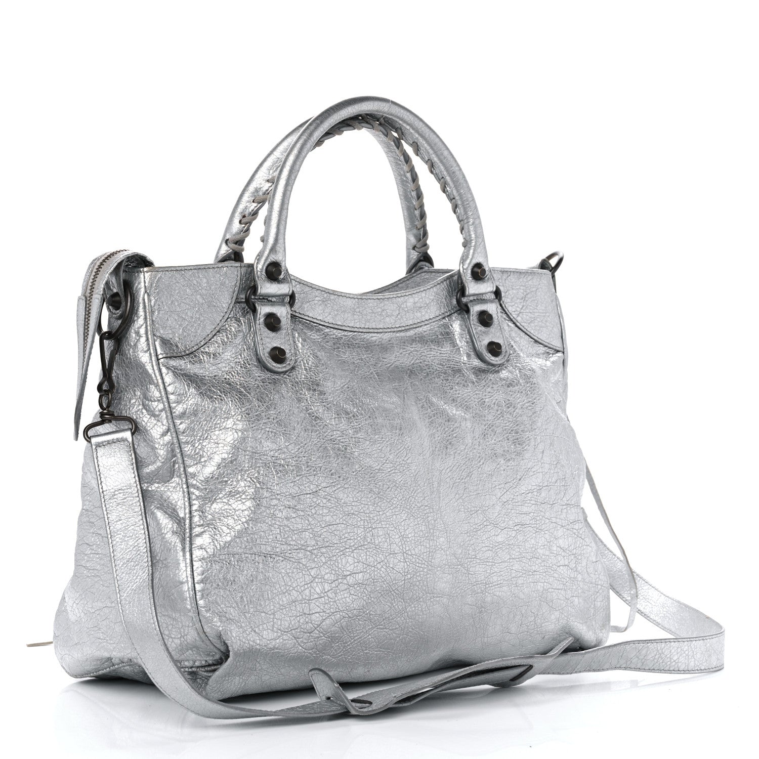 Balenciaga Metallic Agneau Classic Hardware Velo Gris Aluminum 3 of 15