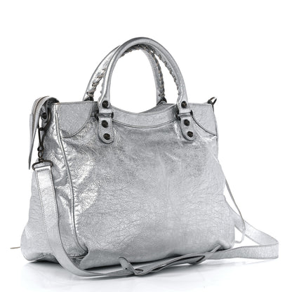 Balenciaga Metallic Agneau Classic Hardware Velo Gris Aluminum 3 of 15