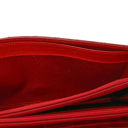 Chanel Patent Calfskin Quilted Brilliant East West Flap Clutch Red 11 of 12