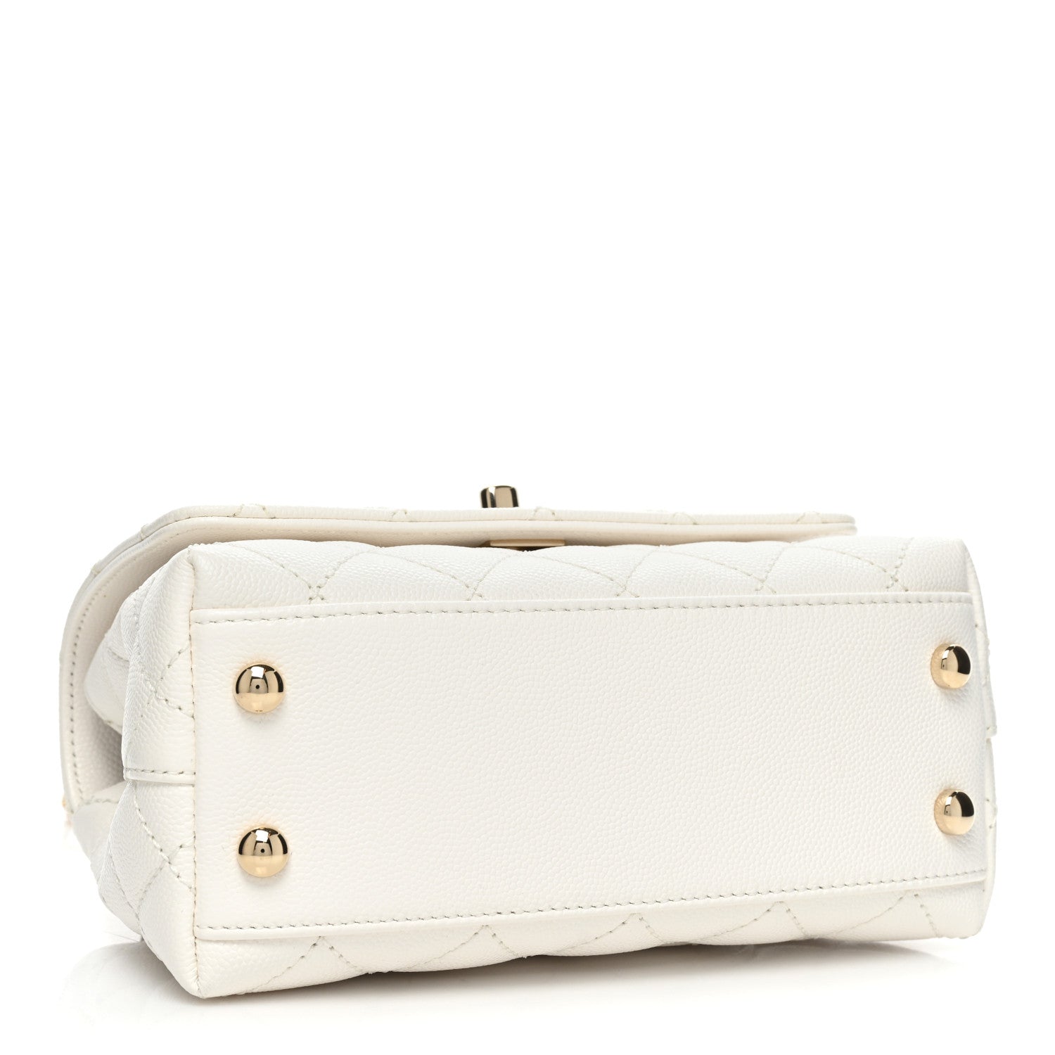 Chanel Caviar Quilted Extra Mini Coco Handle Flap White 4 of 10