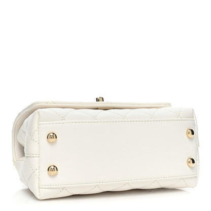 Chanel Caviar Quilted Extra Mini Coco Handle Flap White 4 of 10