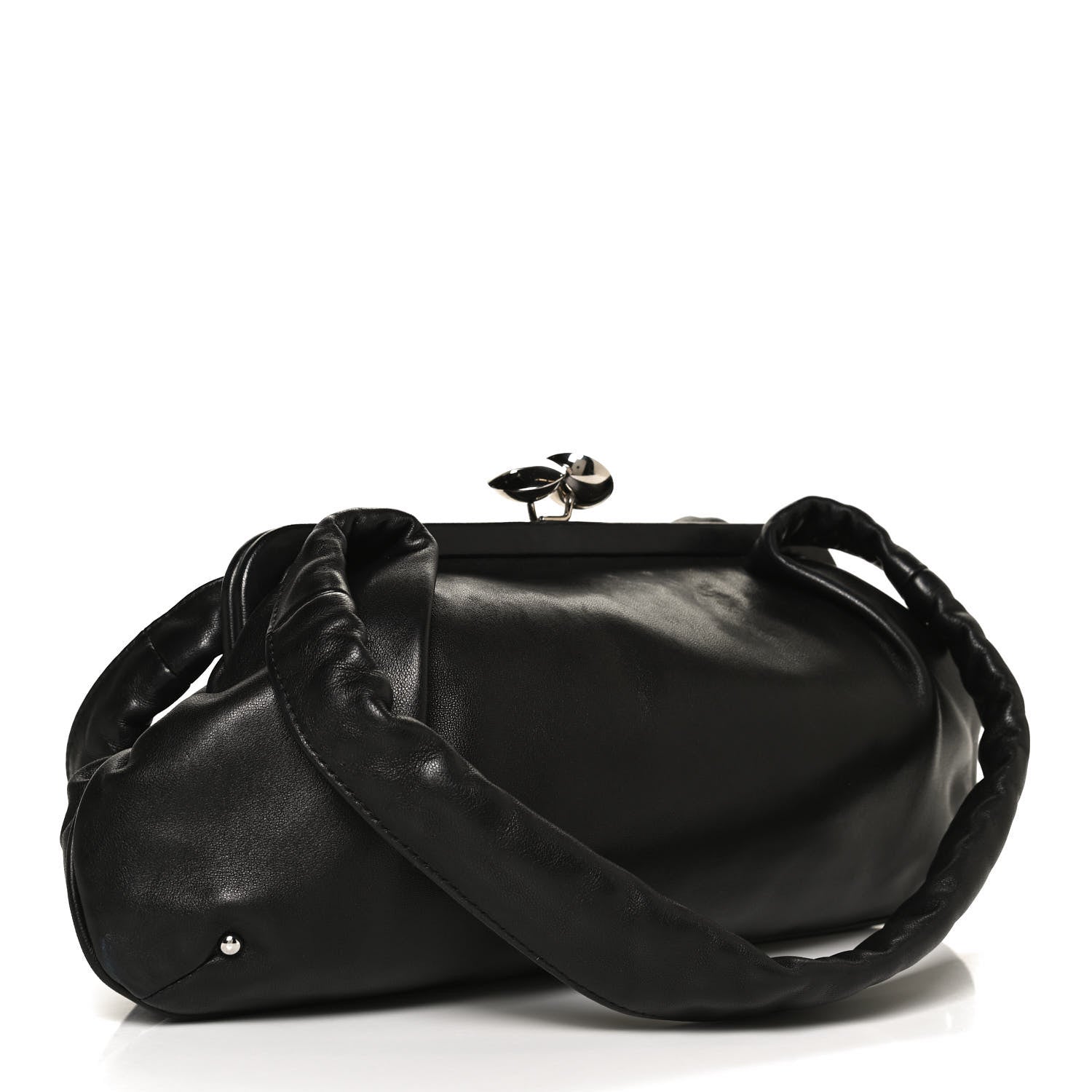 Chanel Lambskin Kiss Lock Frame Bag Black 3 of 10