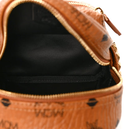 MCM Visetos Side Stud X-Mini Stark Bebe Boo Backpack Cognac 5 of 10