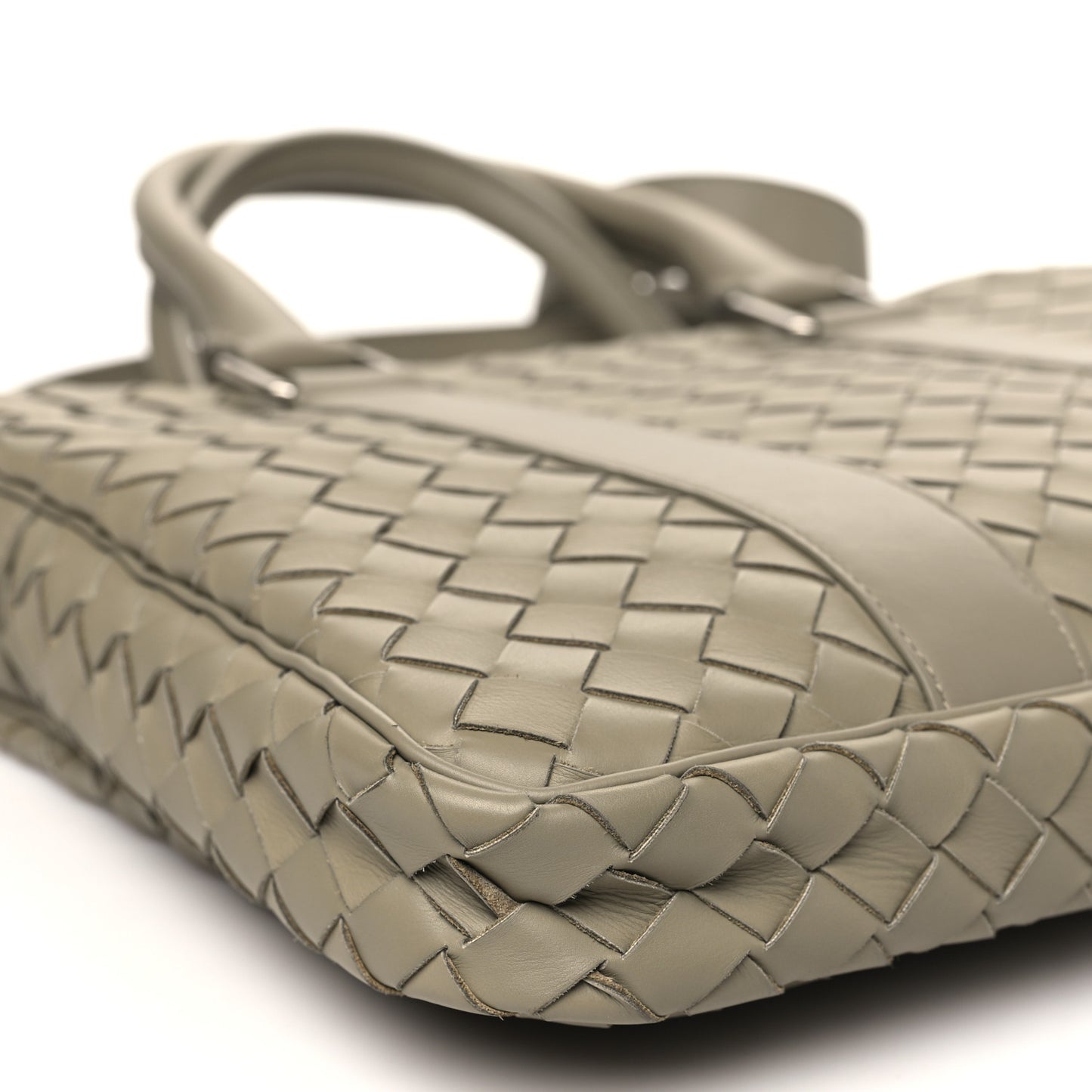 Nappa Intrecciato Medium Briefcase Taupe