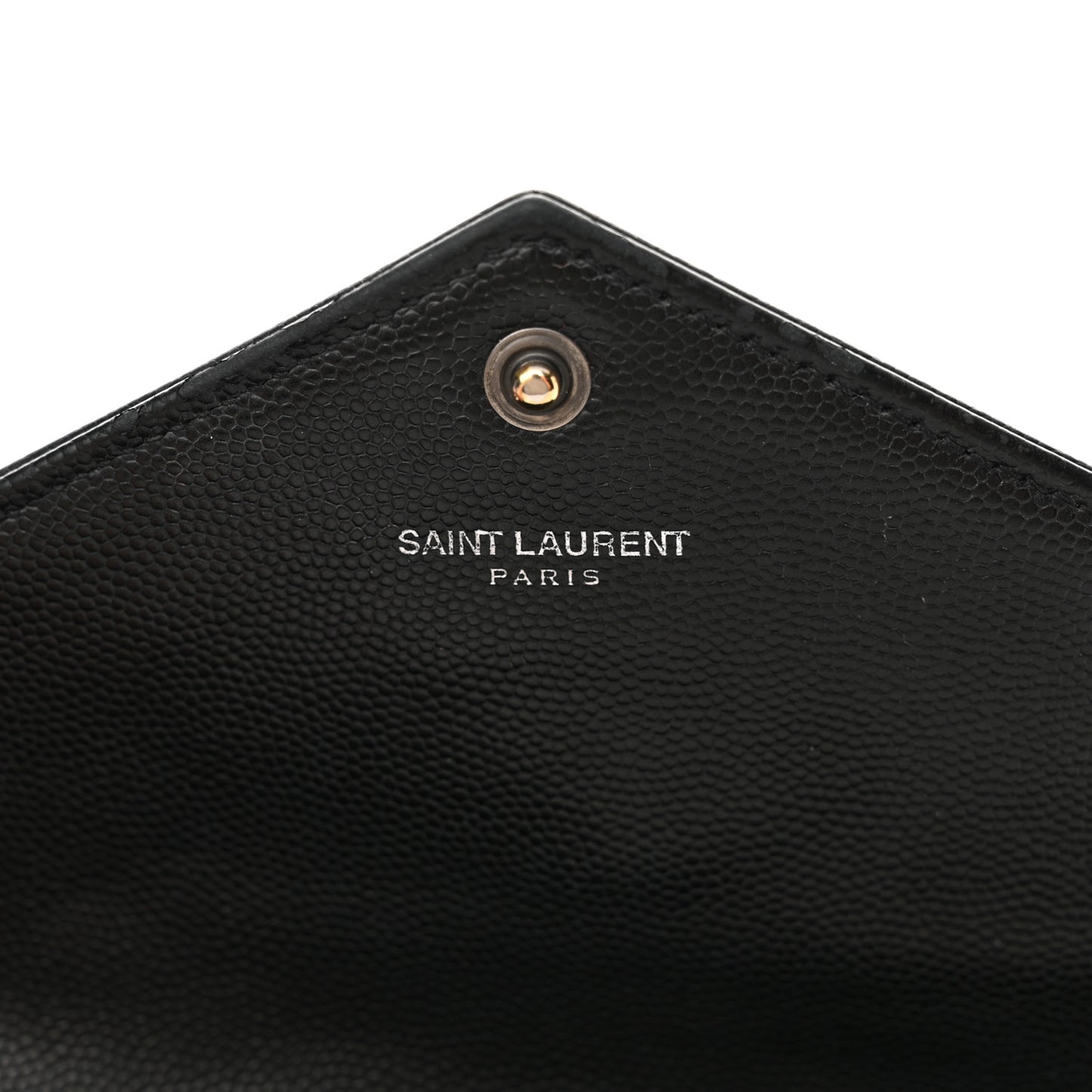 Grain De Poudre Matelasse Chevron Monogram Monochrome Envelope Chain Wallet Black