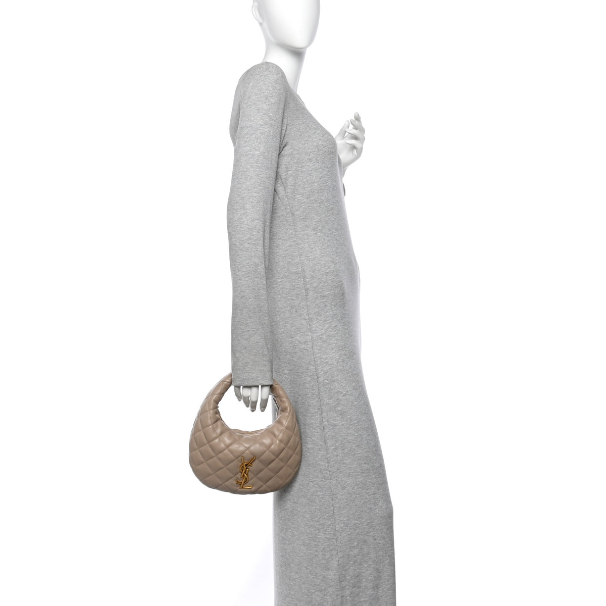 Lambskin Quilted Icarino Bag Dark Beige