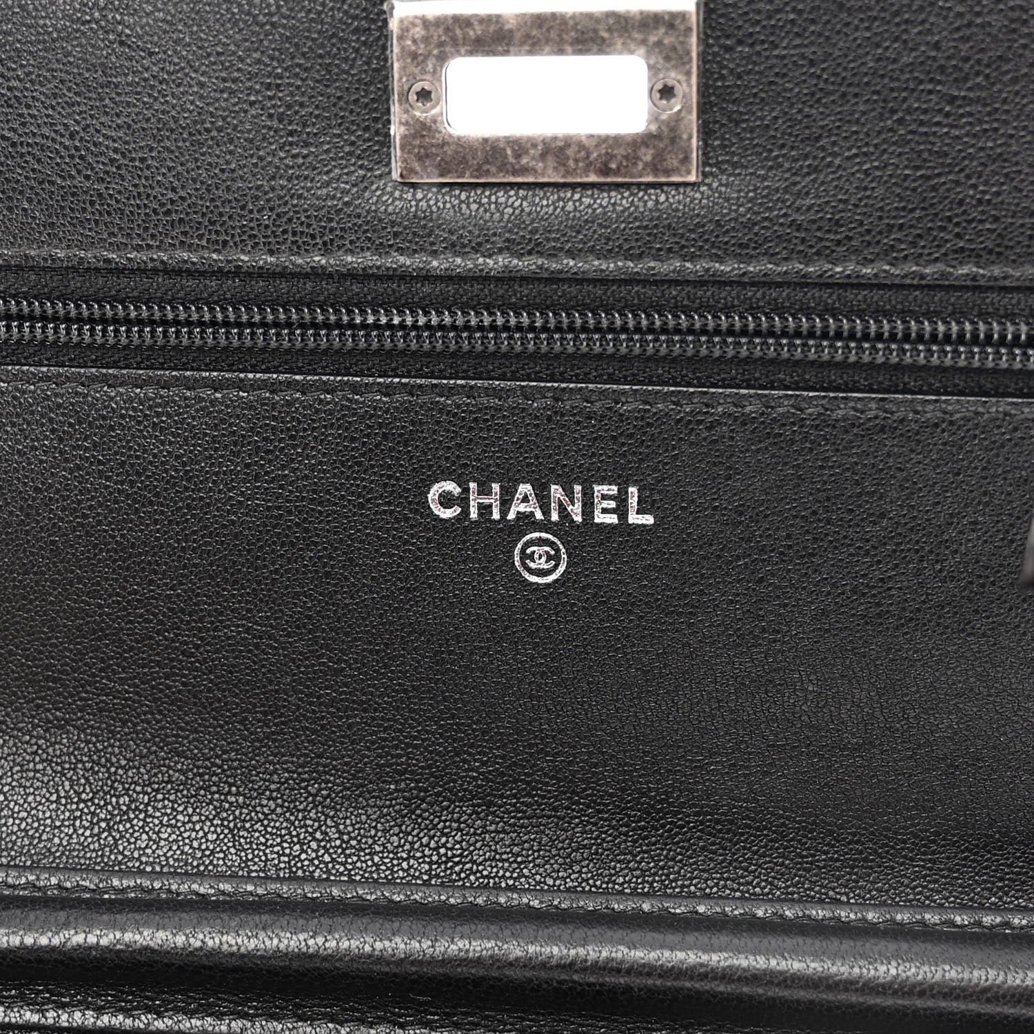 Chanel Sheepskin Chevron Quilted Studded Reissue Wallet On Chain WOC Black 6 of 12