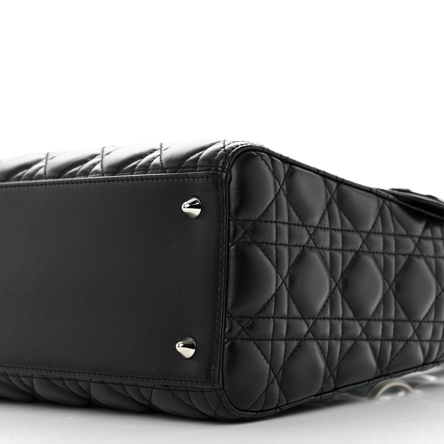 Christian Dior Lambskin Cannage Medium Lady Dior Black 10 of 12