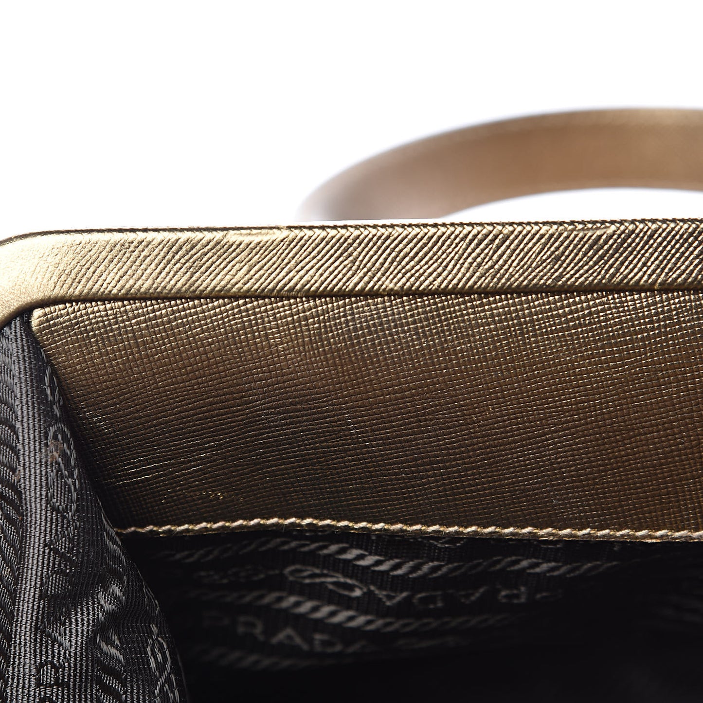 Metallic Saffiano Canvas Frame Bag Bronzo