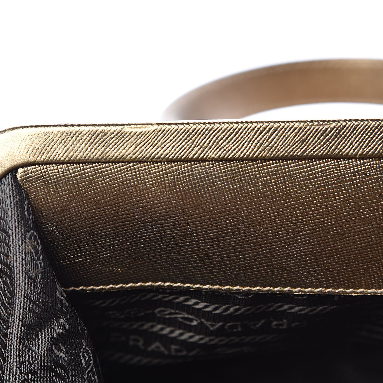 Prada Metallic Saffiano Canvas Frame Bag Bronzo 15 of 15