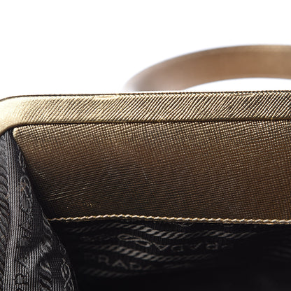 Prada Metallic Saffiano Canvas Frame Bag Bronzo 15 of 15