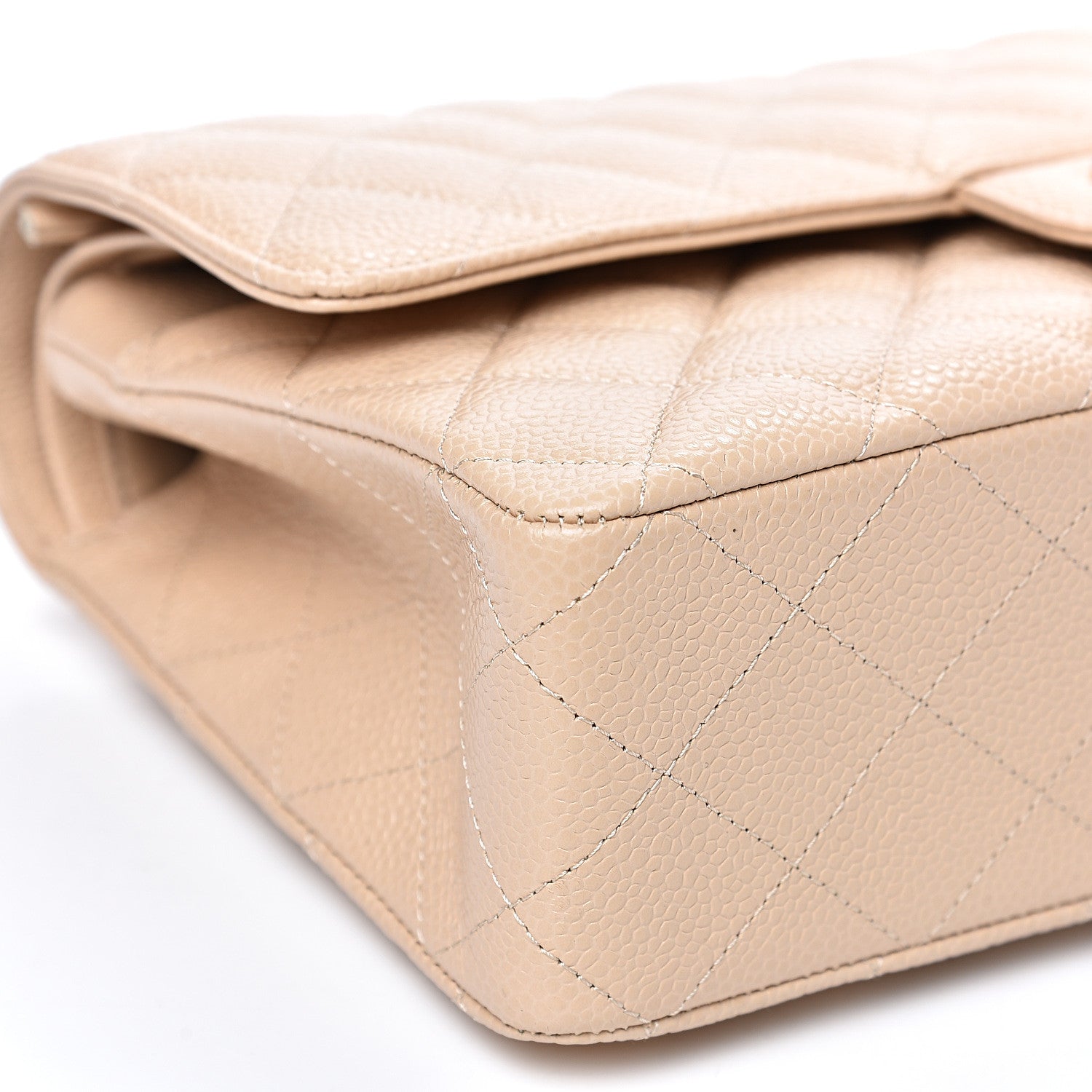 Chanel Caviar Quilted Medium Double Flap Beige Clair 7 of 11