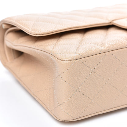 Chanel Caviar Quilted Medium Double Flap Beige Clair 7 of 11